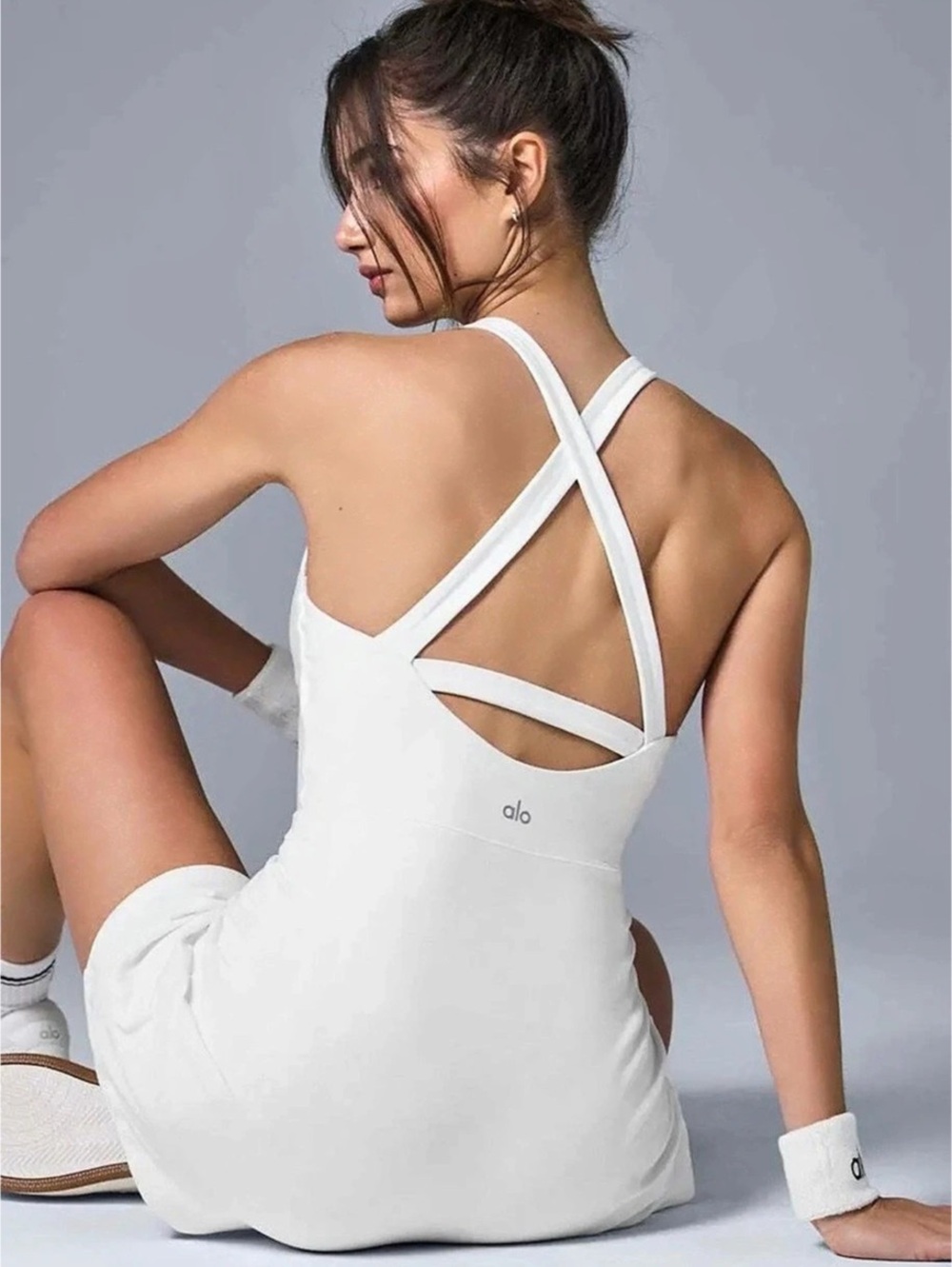 Alo Backspin Mini Dress in White Size Medium